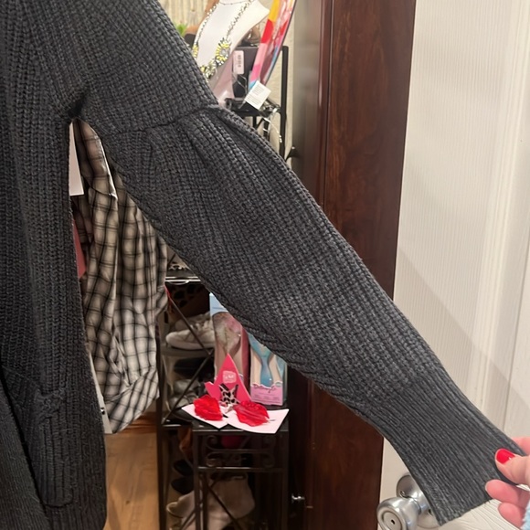 Anthropologie Knitted & Knotted Marjella Balloon Sleeve Ribbed Cardigan - Picture 10 of 15